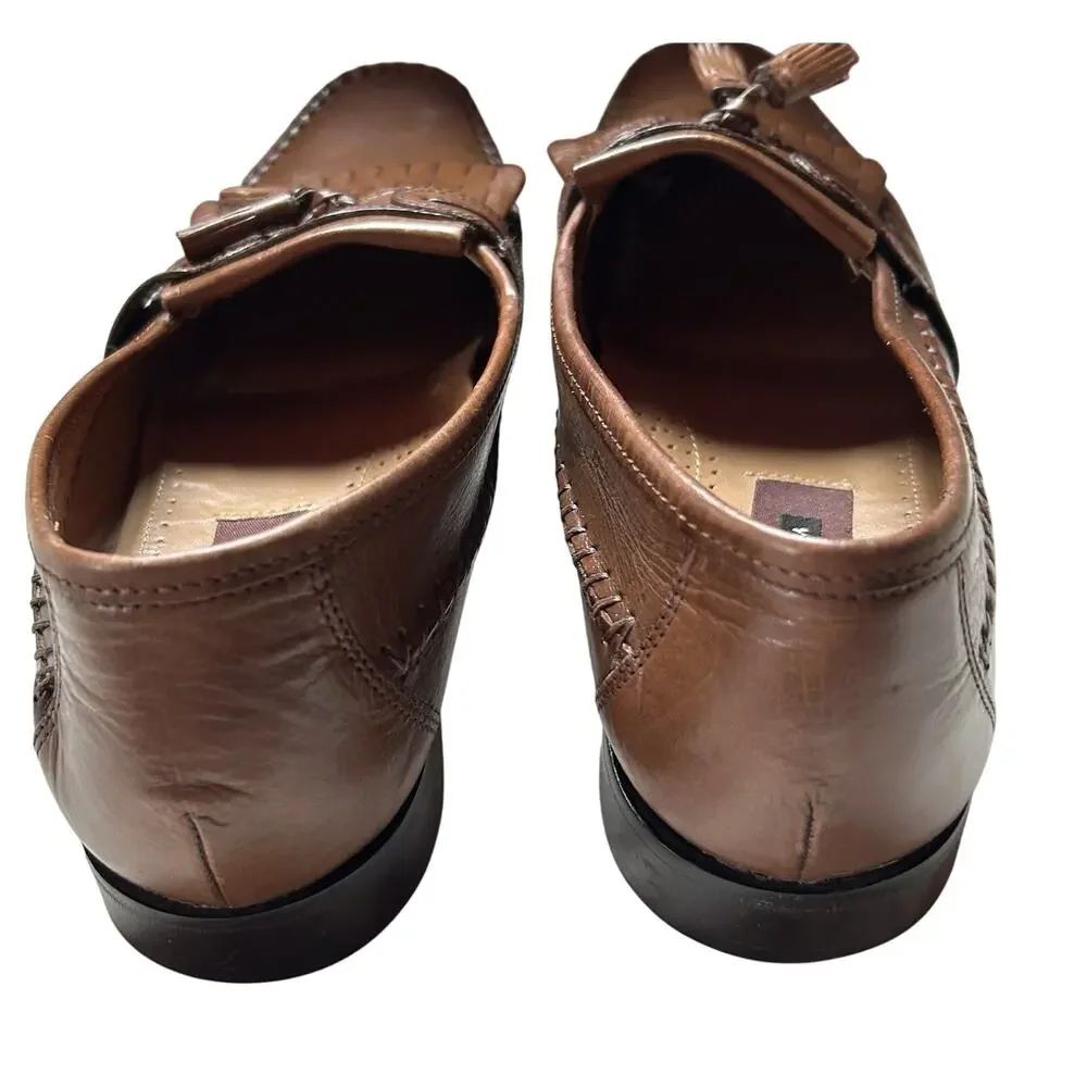 Florsheim Mens Dress Loafers Slip On Brown Burgundy Bramwell 18121 Size `10.5 B